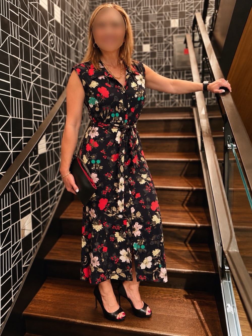 Tommy Hilfiger Floral Belted Sleeveless Midi Shirt Dress Size 8